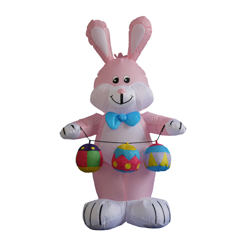 The Holiday Aisle® Inflatable Rabbit with Colored Eggs Decoration & Reviews Wayfair